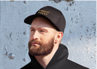 5-Panel Stretch Cap, schwarz // Gr. S/M